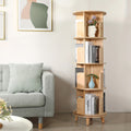 Rotating Bookshelf Tower, 4-layer Cylindrical Model 360 Rotating Bookshelf. Rotating Bookshelf Suitable For Small Spaces. Solid Wood Corner Bookshelf Storage Rack Display Bookshelf. Used For Display Cabinets In Offices, Home Living Rooms, Solid Wood