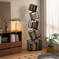 Stylish Iron Corner Bookcase - Multi-Level Vertical Bookcase for Living Room and Home Office