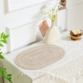 4/6pcs Oval Yarn Placemats, Washable Table Mats, Polyester 100.00, Hand-Woven Dining Decor, 100% Polyester Tabletop Pads