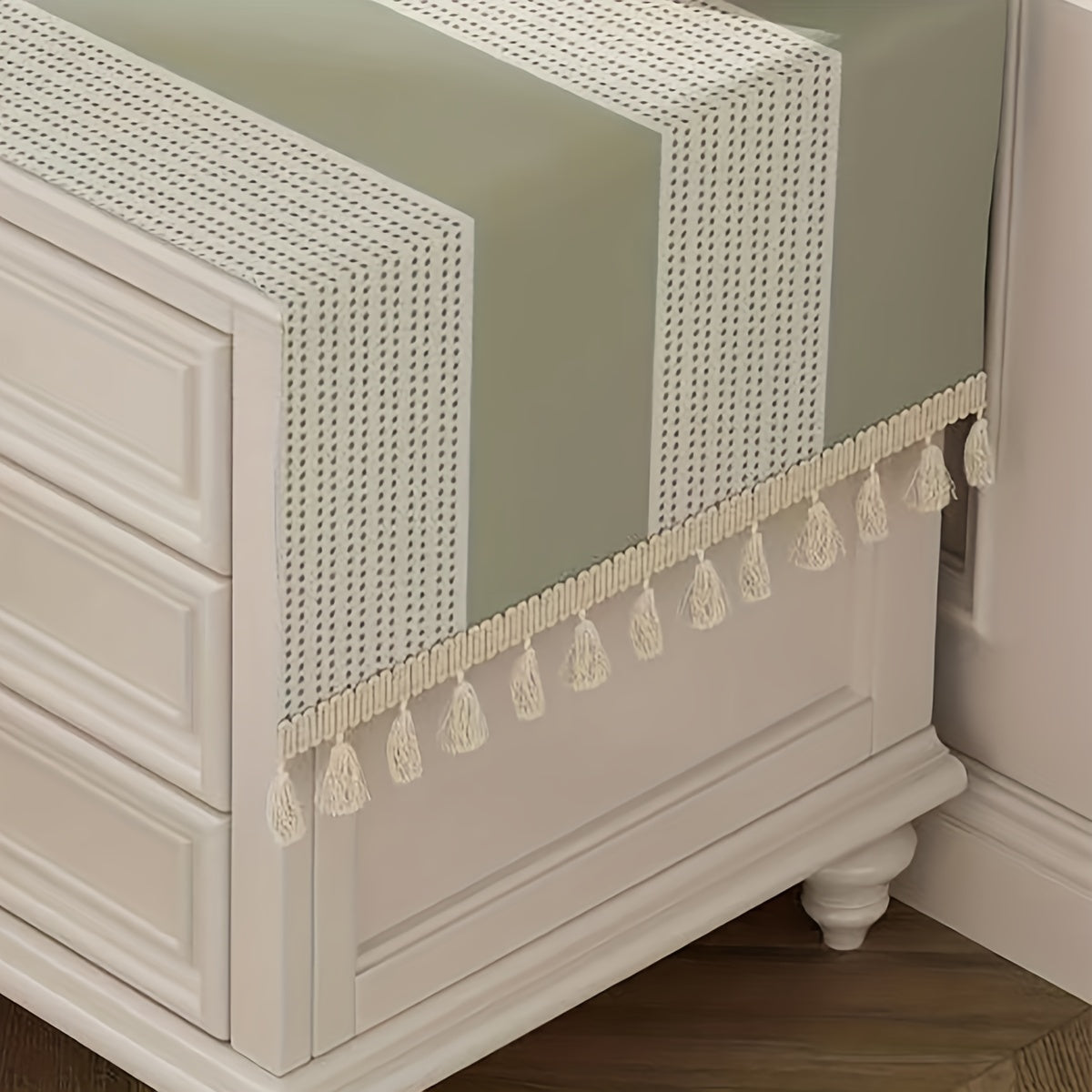 [Machine Woven Bedroom Desk Cover] Rectangle Polyester Tablecloth for Nightstand, Machine Woven Dust Cover for Bedroom Desk, Washable Universal Table Protector for Side Table, Fridge Top