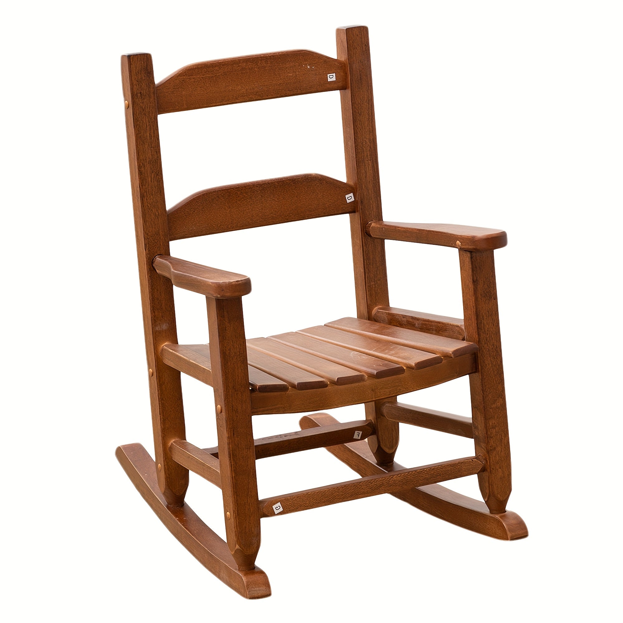 Toddler Rocking Chair Kids Wooden Indoor for Comfy Recliner Rocker for Baby Children Ages 3-6 Outdoor Lounge Chair Girls Playroom Brown