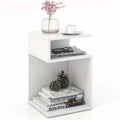 S-Curve Glamour Table - Stylish Space-Saver with Durable S-Frame, Perfect Sofa Companion in Glossy White
