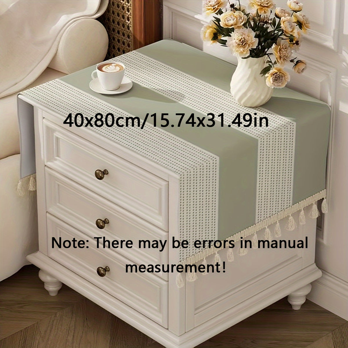 [Machine Woven Bedroom Desk Cover] Rectangle Polyester Tablecloth for Nightstand, Machine Woven Dust Cover for Bedroom Desk, Washable Universal Table Protector for Side Table, Fridge Top