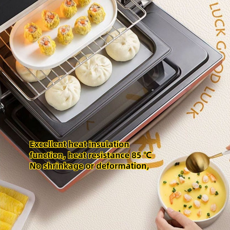 2pcs European-Style Faux Leather Placemats, Heat-Resistant Table Mats for Dining and Kitchen Decor, Luxury Light Beige and Brown, Non-Slip Coasters for Hot Dishes and Tableware, Stylish and Functiona