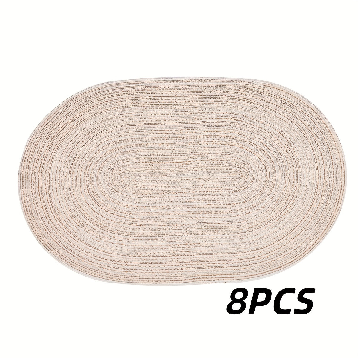 4/6pcs Oval Yarn Placemats, Washable Table Mats, Polyester 100.00, Hand-Woven Dining Decor, 100% Polyester Tabletop Pads
