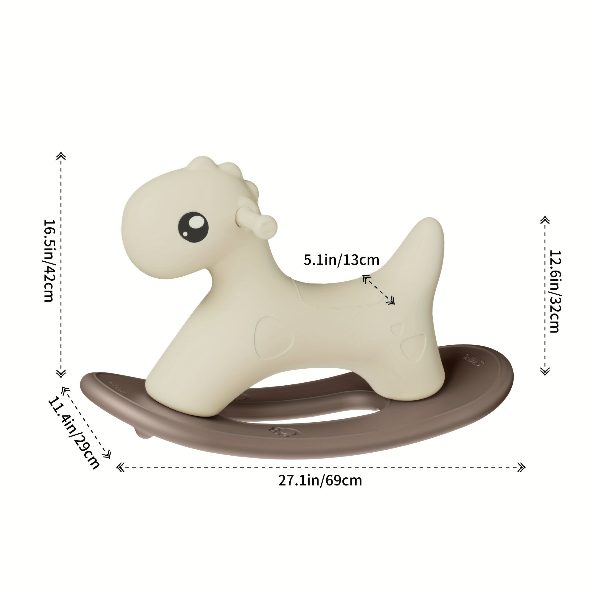 Youngsters Rocking Horse Ride-On Toy with Detachable Balance Board - Durable White Plastic, Easy Assembly, Indoor/Outdoor Play for Boys & Girls Ages 1-3 Years, Rocking Horse for Youngsters, Indoor Play Equipment, Easyclean Material